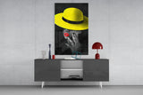 Yellow Hat Glass Wall Art.