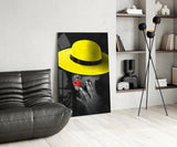 Yellow Hat Glass Wall Art.