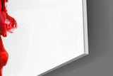 Red Layers Glass Wall Art