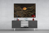Moon and Mountains Glass Wall Art.