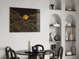 Moon and Mountains Glass Wall Art.