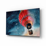 Ballon zum Mond – Glasbild - 72x46 cm