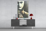 Mask the Sadness Glass Wall Art.
