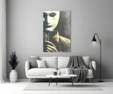 Mask the Sadness Glass Wall Art.