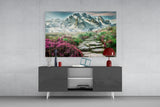 Footpath to Mountains Glass Wall Art.