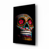 Sugar Skull Glass Wall Art.