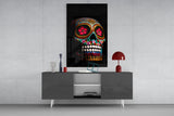 Sugar Skull Glass Wall Art.