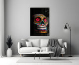 Sugar Skull Glass Wall Art.