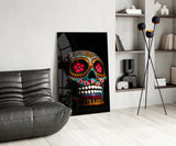 Sugar Skull Glass Wall Art.