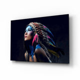 Red Indian Glass Wall Art.