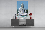 Shiva in Meditation Glass Wall Art.
