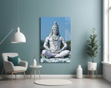Shiva in Meditation Glass Wall Art.