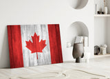 Flag of Canada Glass Wall Art.