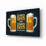 Two Beer Or Not Two Beer Pub Quote Glass Wall Art - 72x46 cm