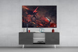 Darth Vader vs Ahsoka Tano Glass Wall Art.