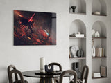 Darth Vader vs Ahsoka Tano Glass Wall Art.
