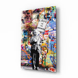 Banksy, Love is the Answer Glass Wall Art.