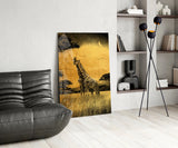 Giraffes Glass Wall Art.