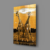 Giraffes Glass Wall Art.