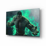 Glasbild Pop Art Green Rage Giant - 72x46 cm