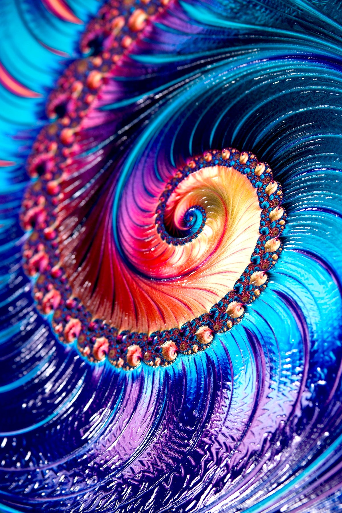 Haptic Print Example Aurora Spiral Luxe — Haptic 3D Embossed + High-Gloss Lacquer Print ...