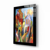 Houses Glass Wall Art
