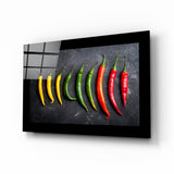 Quadro in vetro Peperoni - 72x46 cm