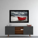 Red Boat Glass Wall Art.