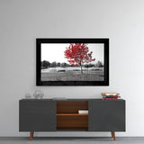 Red Tree Glass Wall Art.