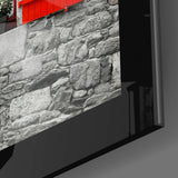 Red Entrance Glass Wall Art.