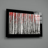 Red Forest Glass Wall Art.