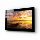 Clouds and Sunset Glass Wall Art - 72x46 cm