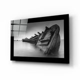 Tableau en verre Bateau abandonné - 72x46 cm