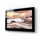 Cloudy Waves Glass Wall Art - 72x46 cm