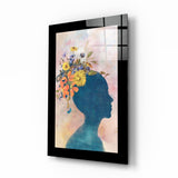 Quadro in vetro Pensieri floreali - 72x46 cm