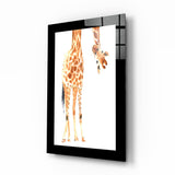 Quadro in vetro Giraffa curiosa - 72x46 cm