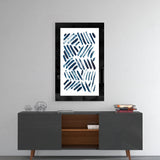 Blue Lines Glass Wall Art.