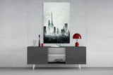 Old City Silhouette Glass Art  || Designer Collection.