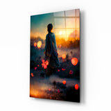 Glasbild "Dem Sonnenuntergang entgegen" || Designer-Kollektion - 72x46 cm