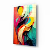 Rubans Vifs Pétales Tourbillon de Couleurs tableau en verre - 72x46 cm