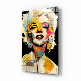 Collage Blonde Ikone Pop Glasbild - 72x46 cm