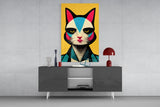 The Cat Glass Wall Art || Designer Collection.