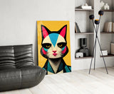 The Cat Glass Wall Art || Designer Collection.