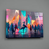 Cubic Walk Glass Wall Art  || Designers Collection.