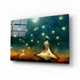 Derviches Gemelos Pradera Dorada cuadro de cristal - 72x46 cm
