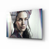 Girl with a Tattoo Glass Wall Art  || Designer Collection.