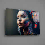 Girl with a Tattoo Glass Wall Art  || Designer Collection.