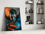 Bloody Superman Glass Wall Art  || Designer Collection.