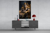 Ape King in Throne Glass Wall Art  || Designer Collection.