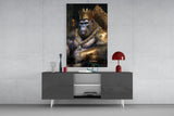 Ape King in Throne Glass Wall Art  || Designer Collection.